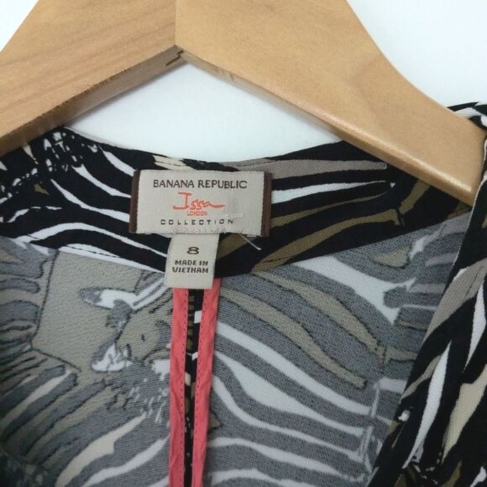Banana Republic x Issa London Zebra Print Jersey Kimono Wrap Dress - Picture 3 of 8
